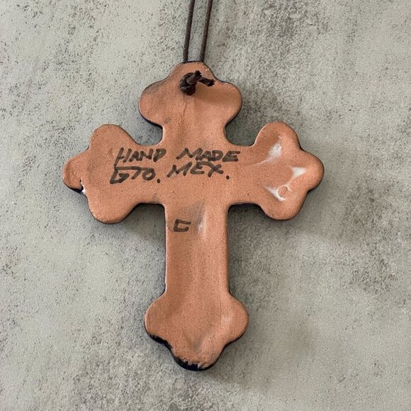 Talavera Hand Painted Cross Wall Hang Multicolor Ceramic GTO Guanajuato Mexico - Picture 3 of 9